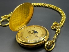 AERO WATCH NEUCHATEL  Taschenuhr Uhr QUARZ mit Kette Mondphase