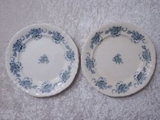 2 x Antiker Villeroy Boch Mettlach Keramik Design Teller Lilly Vintage um 1900 