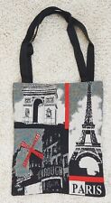 Neu Sackleinen Jute-Beutel PARIS Motiv beidseits lange Henkel