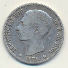 Spanien 1 Peseta 1876 Alfonso