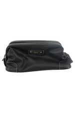 FELIX Kulturbeutel Herren Schwarz Leder Elegant Reisetasche Waschtasche