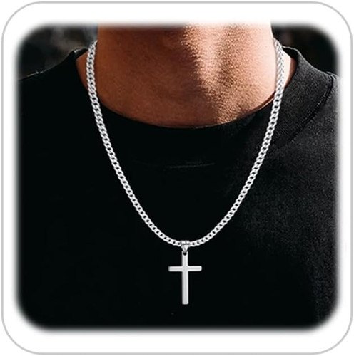 Kreuz kette für - kette, silber