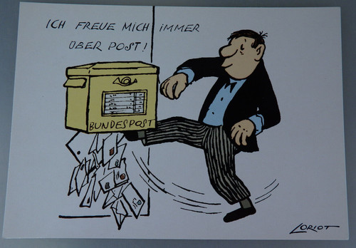 Kunst postkarte loriot ich - kunst-postkarte, "ich