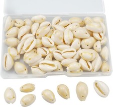 100 Stück Natürliche Muschelperlen 2 Löchern Muscheln zum Basteln DIY Schmuck