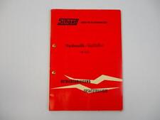 Schaeff HT 2B Hydraulik-Tieflöffel Betriebsanleitung Ersatzteilliste 1966