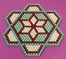 DDR - ALTER GLASPERLEN WALZENPERLEN UNTERSETZER - VINTAGE OSTALGIE