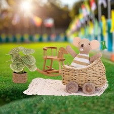 Hand gewebter Kinderwagen Geformter Blumen korb Gebneter Rattan korb