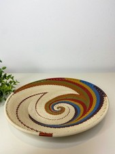 Kleiner handgewebter südafrikanischer Telefon Drahtkorb Regenbogen 20 cm Unikat Geschenk Neu