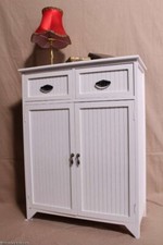 Schöne Landhauskommode Beistellschrank Schuhschrank 2 Schubladen Flügeltüren Wei