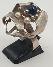 Ring Silber 835 Perlen blaue