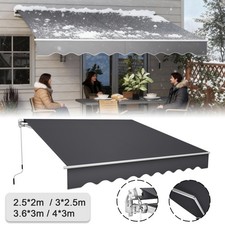 Alu Dunkelgrau Gelenkarm Markise Sonnenschutz Gelenkarmmarkise 2,5m / 3m / 3,6m