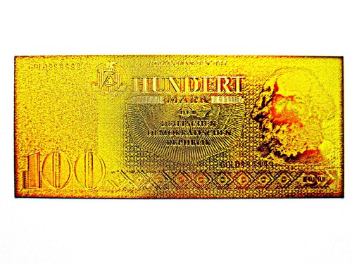 Gold banknote ddr 100 mark - banknote,