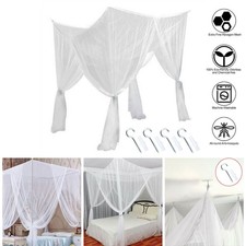 4Ecken Post Betthimmel Vorhang