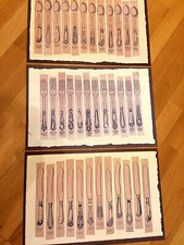 3x Kunst-Poster,Küche,Shabby, Besteck,Geschenk,Druck,Retro,Vintage-Skizze,beige