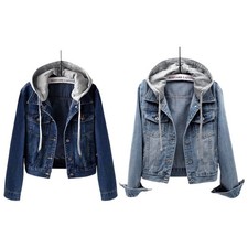 Damen jeansjacke jacke kapuze - jacke,