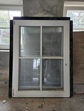 Sprossen-Fenster, 1-flg., Holz, weiß, 130x160 (BxH), neuwertig, Außenfensterbank