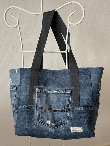Diy shopper bag tasche jeans - bag,