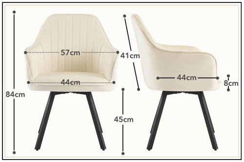 Esszimmerstuhl velvet beige - 2x,