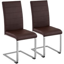 Schwingstühle, Kunstleder Esszimmerstühle Küchenstühle Schwingstuhl braun B-Ware