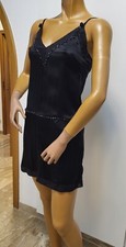 Karl Lagerfeld H&M Gothic Slip Dress Kleid Seide Slipdress Minikleid Perlen