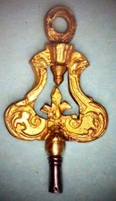 antiker Schlüssel für Spindel- Schlüsseluhren - Messing vergoldet  #2183