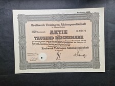 Kraftwerk Thüringen AG 1000 RM 1941 Gispersleben