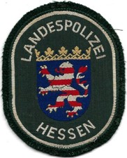 LANDESPOLIZEI Polizei HESSEN Patch grün 70er J. Jacke Polizeiabzeichen Abzeichen