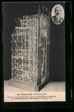 AK Modellbau, Kunst-Uhr aus Strohhalmen angefertigt von Otto Wegener 