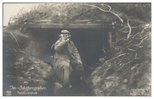 S5926/ Im Schützengraben  Telefonstation  Foto AK 1. Weltkrieg  ca.1915