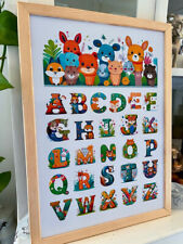 Lerntafel Alphabet ABC Bild Holzrahmen Schule erste 1 Klasse Schulanfang