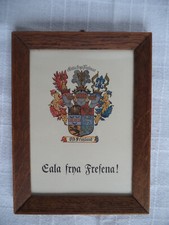 Ostfriesland Wappen in Holzrahmen Eala frya Fresena