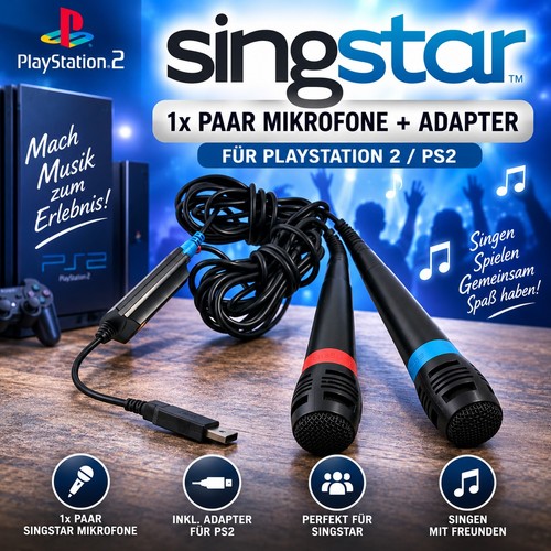 Paar singstar mikrofone - 1x, +