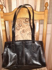 schwarze Kunstleder-Schultertasche, City-Bag, Shopper, mittelgroß, TCM, Tchibo