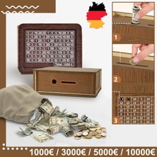 Spardose Holz Sparbox Geldkassette mit Zähler Sparschwein Wiederverwendbare