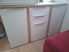 Büroschrank, weiß, Buche