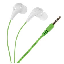 VIVANCO Einzigartige In-Ear Kopfhörer Grün-Weiß, Super Bass, Schaum-Ohrpolster,