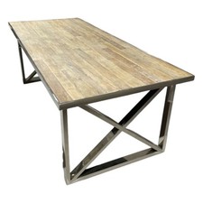 Richmond Esstisch Richmond Ulmenholz Gestell Edelstahl