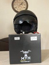 MVH Halbschalenhelm Größe M, Modell OP01B1 in mattschwarz
