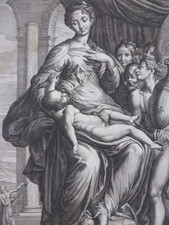 Madonna mit dem langen Hals Lorenzini nach Parmigianino Manierismus Stich  (556)