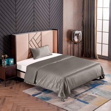 Seidenbettwäsche Set 2 teilig, Bettbezug 135 x 200 cm und 40 x 80 cm Kissenbe...