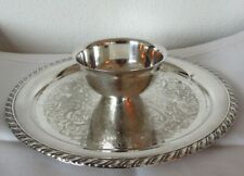 ONEIDA USA Chip and Dip versilbert, Tablett mit Schale Durchmesser 31 cm vintage
