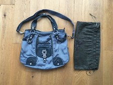 George Gina & Lucy Tasche Nylon Leder grau groß Totebag Schultergurt TOP