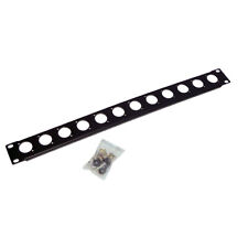 deetech Rackblende / Lochblende 1 HE mit 12 Löchern für D-Typ Einbaubuchsen