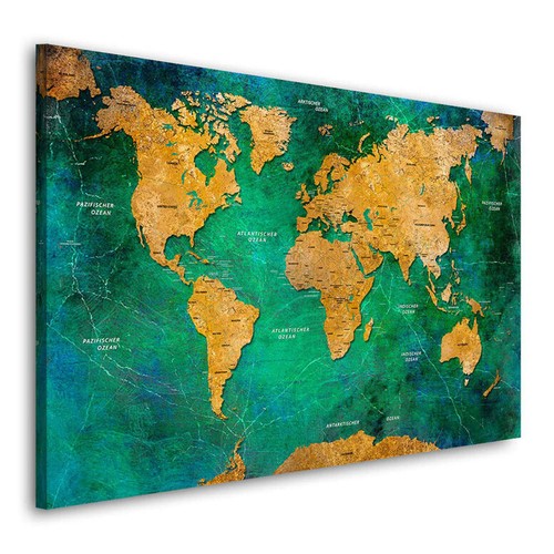 Leinwand bild erde weltkarte - bild,