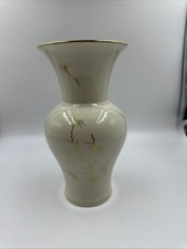 Vase PMM Porzellan Manufaktur München Handarbeit mit Goldrand Höhe ca 26 cm