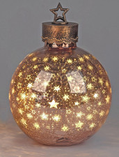 LED Deko Kugel STERNE rose H