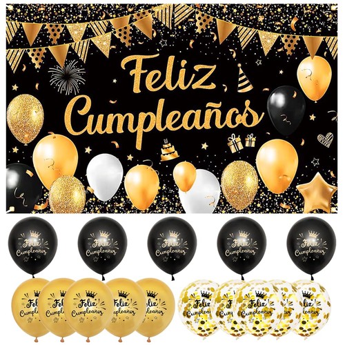 Geburtstag banner schwarz gold - banner,