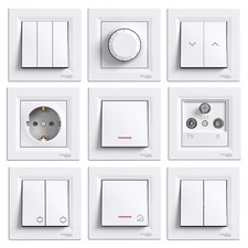 Steckdose Schuko Steckdosen Ausschalter Dimmer Taster Lichtschalter Schalter LED