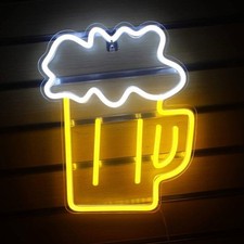 Neon LED Schild Bier Krug Licht Wand Deko Lampe Party Beleuchtung BAR Reklame