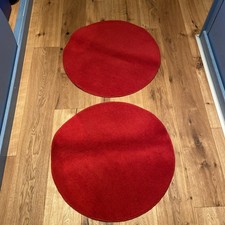 Ikea Ringum Teppich Rund Rot 2 Stück Wolle Baumwolle 70 cm Kreis Matte - TOP